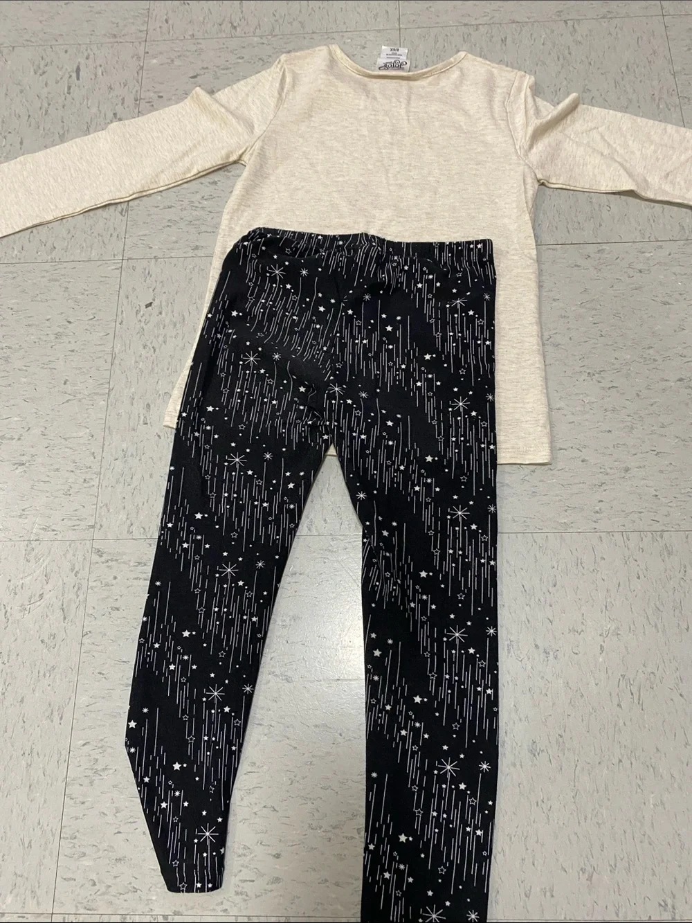 Jojo Siwa Nickelodeon glitter top Black Star Leggings 2 piece set girl 6 6x